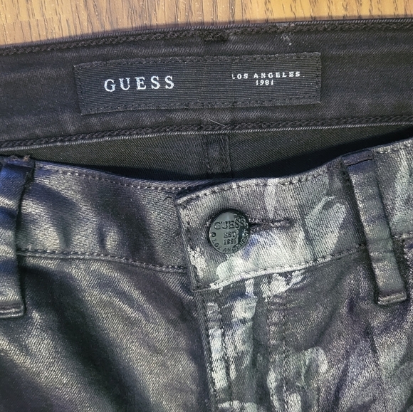 Guess Brittney Silver Zipper Leggings Women’s Size 30 YKK Designer Denim A2 - Picture 5 of 12